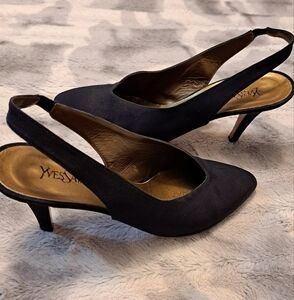 Yves Saint Laurent Black Slingback Heels  Size 8.5